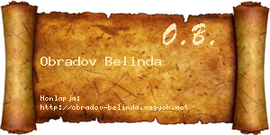 Obradov Belinda névjegykártya